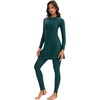 image:imageIDOPIP Muslim Swimsuits for Women Modest Burkini Swimsuit Islamic Arabic Swimwear Full Coverage Hijab Top Pants Bathing SuitsGreen