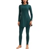 image:imageIDOPIP Muslim Swimsuits for Women Modest Burkini Swimsuit Islamic Arabic Swimwear Full Coverage Hijab Top Pants Bathing SuitsGreen