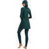 image:imageIDOPIP Muslim Swimsuits for Women Modest Burkini Swimsuit Islamic Arabic Swimwear Full Coverage Hijab Top Pants Bathing SuitsGreen