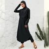 image:imageIDOPIP Muslim Swimsuits for Women with Hijab Islamic Burkini Swimwear Full Cover Long Sleeve Top Pants Dress Bathing SuitsBlack