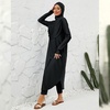 image:imageIDOPIP Muslim Swimsuits for Women with Hijab Islamic Burkini Swimwear Full Cover Long Sleeve Top Pants Dress Bathing SuitsBlack