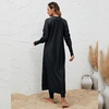 image:imageIDOPIP Muslim Swimsuits for Women with Hijab Islamic Burkini Swimwear Full Cover Long Sleeve Top Pants Dress Bathing SuitsBlack Long