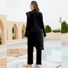image:imageIDOPIP Muslim Swimsuits for Women with Hijab Islamic Burkini Swimwear Full Cover Long Sleeve Top Pants Dress Bathing SuitsBlack Ruffle