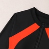 image:imageIDOPIP One Piece Swimsuit Women Bathing Suit Long Sleeve Rash Guard  Womens One Piece Swimsuit Tummy Control Zipper Modest Bathing Suit Surfing Swimwear One Piece Swimsuit Women AthleticBlack  Orange
