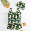 image:imageIDOPIP Toddler Boys Dinosaur Floatation Swimsuit Baby Float Suit Swim Vest with Buoyancy Floaties One Piece Bathing Suit 25TGreen Camouflage