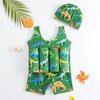 image:imageIDOPIP Toddler Boys Dinosaur Floatation Swimsuit Baby Float Suit Swim Vest with Buoyancy Floaties One Piece Bathing Suit 25TGreen Dinosaur