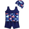 image:imageIDOPIP Toddler Boys Dinosaur Floatation Swimsuit Baby Float Suit Swim Vest with Buoyancy Floaties One Piece Bathing Suit 25TNavy Blue Airplane