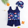 image:imageIDOPIP Toddler Boys Dinosaur Floatation Swimsuit Baby Float Suit Swim Vest with Buoyancy Floaties One Piece Bathing Suit 25TNavy Blue Airplane