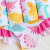 image:imageIDOPIP Toddler Floatation Swimsuit with Floaties Builtin Buoyancy Girls Boys Baby Float Suit One Piece Bathing Suit SwimwearPink Dinosaur