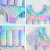 image:imageIDOPIP Toddler Floatation Swimsuit with Floaties Builtin Buoyancy Girls Boys Baby Float Suit One Piece Bathing Suit SwimwearRainbow Leopard