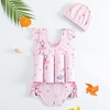 image:imageIDOPIP Toddler Girls Striped Floatation Swimsuit Baby Float Suit Swim Vest with Buoyancy Floaties One Piece Bathing Suit 48TPink Girl