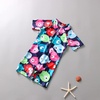 image:imageIDOPIP Toddler Kids Baby Boys Girls One Piece Swimsuit Rash Guard with Sun Hat Two Piece Bathing Suit UPF 50 Sun ProtectionNavy Blue  Colorful Fish  Hat