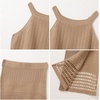 image:imageIDOPIP Women Crochet Swim Cover up Set Hollow Out Swimsuit Coverup Sarongs 2 Piece Bathing Suit Summer Beach Bikini SwimwearKhaki