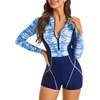 image:imageIDOPIP Women Long Sleeve Rash Guard One Piece Swimsuit Zipper Surfing Bathing Suit UPF 50 Sun Protection Beachwear SwimwearBlue