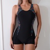 image:imageIDOPIP Women One Piece Boyleg Swimsuit Zip Up Rash Guard Bathing Suit Summer Modest Swimsuit Beach Wetsuit Surf Swimming SuitBlack
