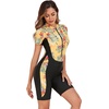 image:imageIDOPIP Women One Piece Rash Guard Swimsuit Surf Bathing Suit Summer Boyleg Swimming Suit Beach Wetsuit UV Protection SwimwearYellow