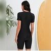 image:imageIDOPIP Women Rash Guard Long Sleeve One Piece Swimsuit Bathing Suit Color Block Zip Front Sun Protection Swim Shirt UPF 50Black  White