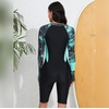 image:imageIDOPIP Women Rash Guard Long Sleeve One Piece Swimsuit Bathing Suit Color Block Zip Front Sun Protection Swim Shirt UPF 50Green  Long Sleeves