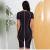 image:imageIDOPIP Women Rash Guard Long Sleeve One Piece Swimsuit Bathing Suit Color Block Zip Front Sun Protection Swim Shirt UPF 50Pink