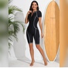 image:imageIDOPIP Women Rash Guard Long Sleeve One Piece Swimsuit Bathing Suit Color Block Zip Front Sun Protection Swim Shirt UPF 50White