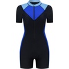 image:imageIDOPIP Women Rash Guard One Piece Swimsuit Bathing Suit Short Sleeve Zipper Rashguard UPF 50 Sun Protection Modest SwimwearBlack  Blue
