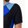 image:imageIDOPIP Women Rash Guard One Piece Swimsuit Bathing Suit Short Sleeve Zipper Rashguard UPF 50 Sun Protection Modest SwimwearBlack  Blue
