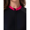 image:imageIDOPIP Women Rash Guard One Piece Swimsuit Bathing Suit Short Sleeve Zipper Rashguard UPF 50 Sun Protection Modest SwimwearBlack  Red Edge