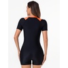 image:imageIDOPIP Women Rash Guard One Piece Swimsuit Bathing Suit Short Sleeve Zipper Rashguard UPF 50 Sun Protection Modest SwimwearOrange