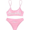 image:imageIDOPIP Women Sexy Lingerie Set Come Here Daddy Bra with Panty Set Anime Cosplay Underwear Sleepwear 2PCS Bikini Bathing SuitPink