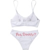 image:imageIDOPIP Women Sexy Lingerie Set Come Here Daddy Bra with Panty Set Anime Cosplay Underwear Sleepwear 2PCS Bikini Bathing SuitWhite