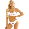 image:imageIDOPIP Women Sexy Lingerie Set Come Here Daddy Bra with Panty Set Anime Cosplay Underwear Sleepwear 2PCS Bikini Bathing SuitWhite