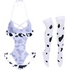image:imageIDOPIP Women Sexy Milk Cow Maid Lingerie Set Anime Lolita Cosplay Mini Bikini Bra Underwear Nightwear Fancy Dress up Costume005 White Cow Bodysuit Set 2pcs