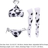 image:imageIDOPIP Women Sexy Milk Cow Maid Lingerie Set Anime Lolita Cosplay Mini Bikini Bra Underwear Nightwear Fancy Dress up Costume011 White Cow Halter  Stockings