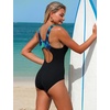 image:imageIDOPIP Womens Athletic One Piece Swimsuit Tummy Control Racerback Slimming Bathing Suit Modest Swimsuits for WomenBlue