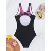 image:imageIDOPIP Womens Athletic One Piece Swimsuit Tummy Control Racerback Slimming Bathing Suit Modest Swimsuits for WomenPink