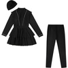 image:imageIDOPIP Womens Modest Muslim Swimsuit Islamic Long Sleeve Rash Guard Burkini Beach Bathing Suit Sun Protection Swimming SuitBlack