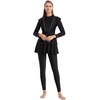 image:imageIDOPIP Womens Modest Muslim Swimsuit Islamic Long Sleeve Rash Guard Burkini Beach Bathing Suit Sun Protection Swimming SuitBlack