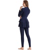 image:imageIDOPIP Womens Modest Muslim Swimsuit Islamic Long Sleeve Rash Guard Burkini Beach Bathing Suit Sun Protection Swimming SuitNavy Blue