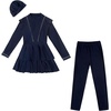 image:imageIDOPIP Womens Modest Muslim Swimsuit Islamic Long Sleeve Rash Guard Burkini Beach Bathing Suit Sun Protection Swimming SuitNavy Blue