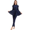 image:imageIDOPIP Womens Modest Muslim Swimsuit Islamic Long Sleeve Rash Guard Burkini Beach Bathing Suit Sun Protection Swimming SuitNavy Blue