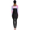 image:imageIDOPIP Womens Muslim Modest Swimsuit Islamic Long Sleeve Burkini Swimming Suit Top  Pants  Hijab Cap 3 Piece Bathing SuitPink