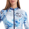 image:imageIDOPIP Womens Muslim Modest Swimsuit Long Sleeve Rashguard Bathing Suit Islamic Swimming Suit Full Cover Burkini with HijabNavy Bluepalm Tree Print