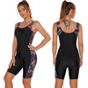 image:imageIDOPIP Womens One Piece Boyleg Swimsuit Athletic Modest Bathing Suit Summer Beachwear Swimming Suit Floral Surfing Rash GuardFireworks Print