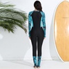 image:imageIDOPIP Womens One Piece Rash Guard Swimsuit UPF 50 Long Sleeve Zipper Sun Protection Surfing Swimwear Athletic Bathing SuitGreen Leaves