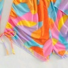 image:imageIDOPIP Womens One Piece Swimsuit Cover up with Bikini Set 3 Piece Swimsuits Printed Halter Bikini Bathing Suit BeachwearOrange 3pcs
