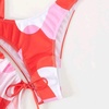 image:imageIDOPIP Womens One Piece Swimsuit Cover up with Bikini Set 3 Piece Swimsuits Printed Halter Bikini Bathing Suit BeachwearRed 3pcs