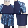 image:imageIDOPIP Womens Rash Guard Set 2 Piece Swimsuit Bathing Suit with Swimdress Shorts Modest Swimwear for Swimming Surfing BeachNavy Blue Print