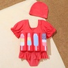 image:imageKids Baby Girls Float Suit Ice Cream Floatation Swimsuit with Adjustable Buoyancy Bathing Swimwear Toddler One Piece Swimming Suit Summer Swim Vest Jacket Ruffle Tutu Swim Dress Red Ice Cream 34T