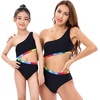 image:imageMommy and Me Swimsuits Family Swimsuits Matching Set Girls Womens One Piece Swimsuits Cover up Swimwear Bathing SuitsBlack Rainbow  One Shoulder
