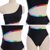 image:imageMommy and Me Swimsuits Family Swimsuits Matching Set Girls Womens One Piece Swimsuits Cover up Swimwear Bathing SuitsBlack Rainbow  One Shoulder